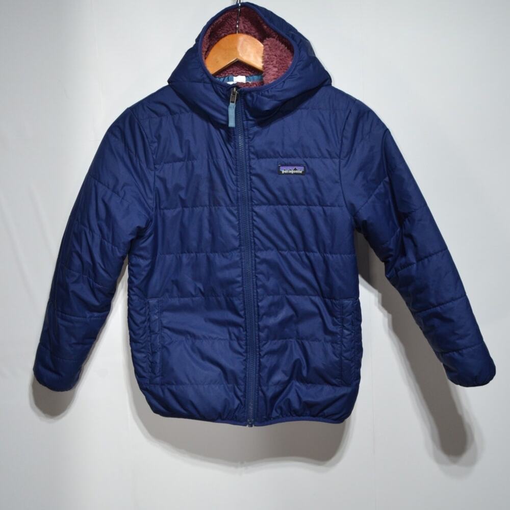 Patagonia Girl's Reversable Ready Freddy Hoody Jacket Kids Med 10 Full Zip - Picture 4 of 10